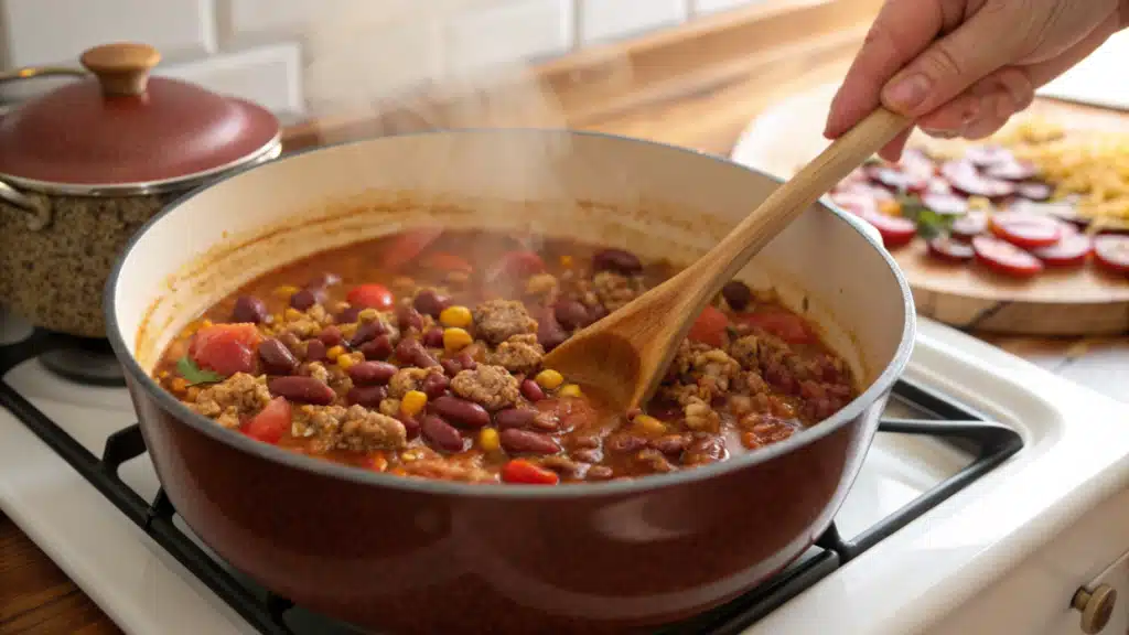 Step-by-step preparation of Weight Watchers Taco Soup on the stovetop