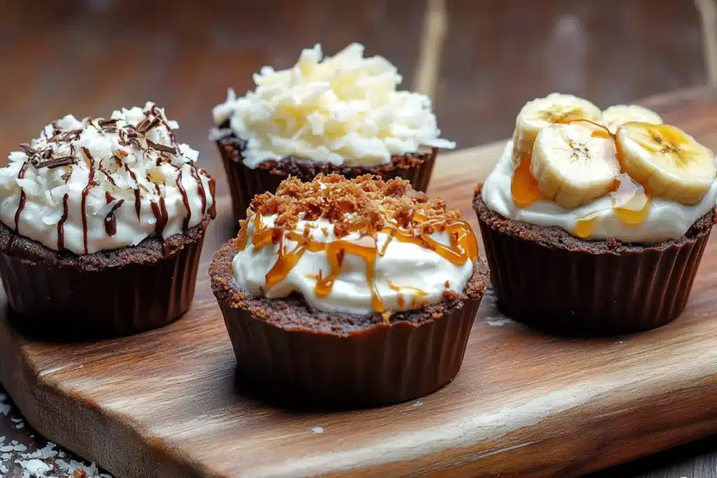 Coconut cream pie variations with different toppings