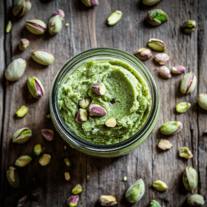 Homemade pistachio butter recipe card